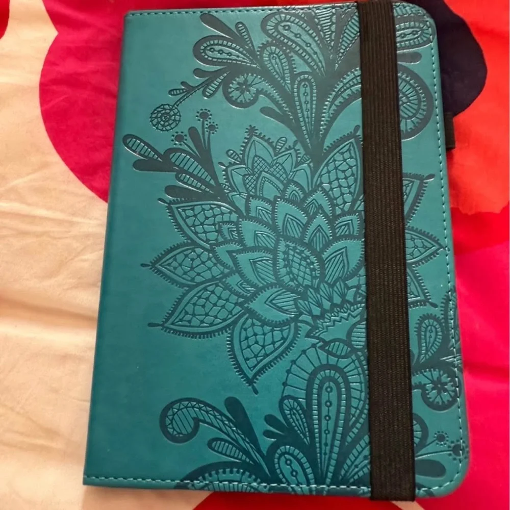 Floral Embossed Teal Notebook Cover
